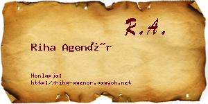 Riha Agenór névjegykártya